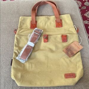 TOURBON CANVAS And LEATHER BIKE RACK BAG and Tote Bag (TD)